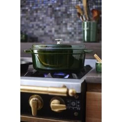 Staub Cocotte 33 Cm, Oval, Basilikum-Grün, Gusseisen -Zwilling Store 000016966