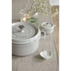 Staub Cocotte 22 Cm, Rund, Weisser Trüffel, Gusseisen -Zwilling Store 000019744