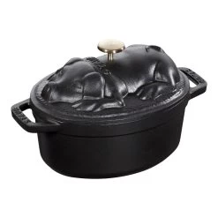Staub Cocotte 17 Cm, Oval, Schwarz, Gusseisen