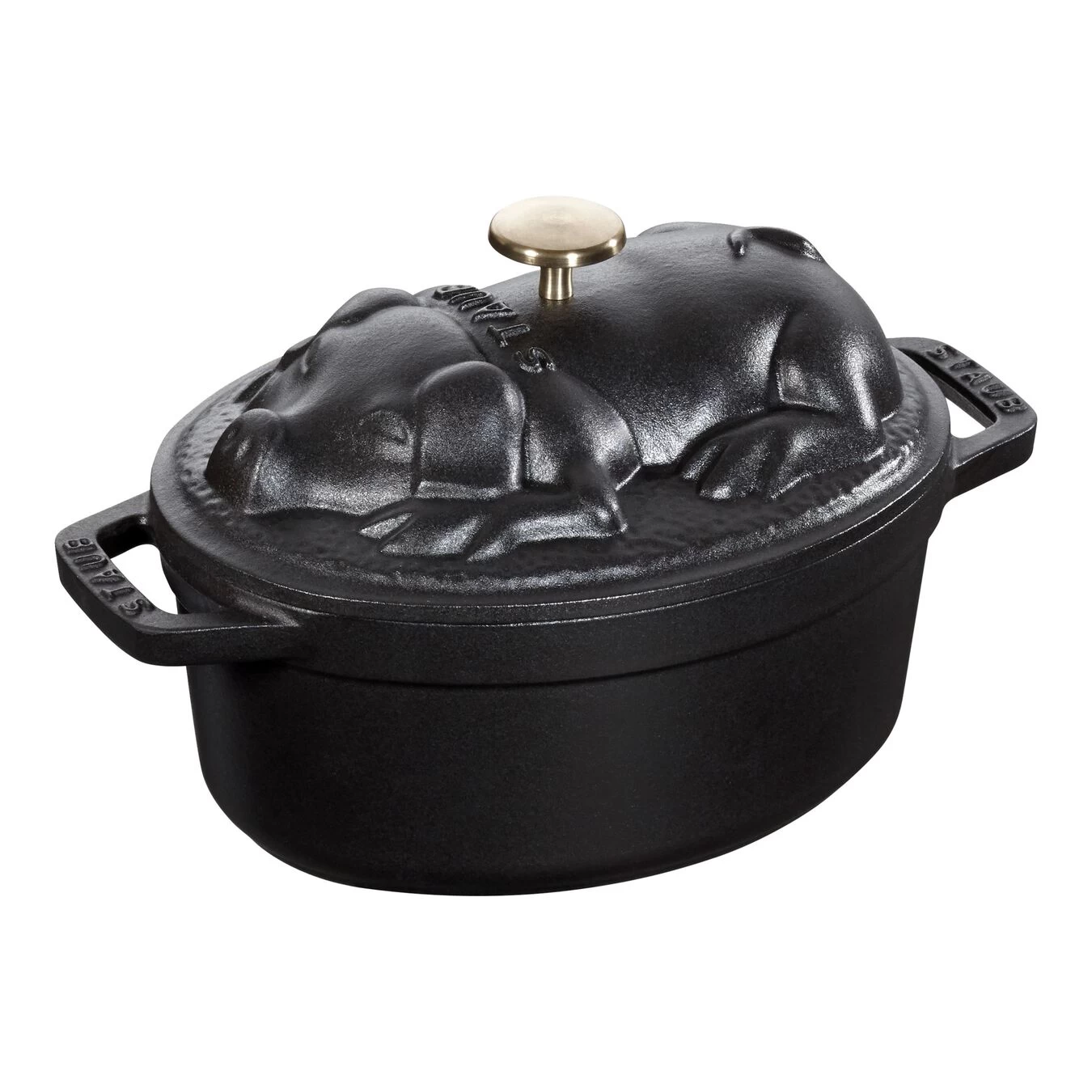 Staub Cocotte 17 Cm, Oval, Schwarz, Gusseisen 1 Staub Cocotte 17 Cm, Oval, Schwarz, Gusseisen