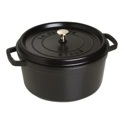 Staub Cocotte 28 Cm, Rund, Schwarz, Gusseisen