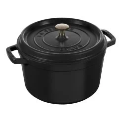 Staub Cocotte Tief 24 Cm, Rund, Schwarz, Gusseisen
