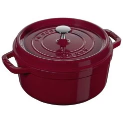 Staub Cocotte 24 Cm, Rund, Bordeaux, Gusseisen