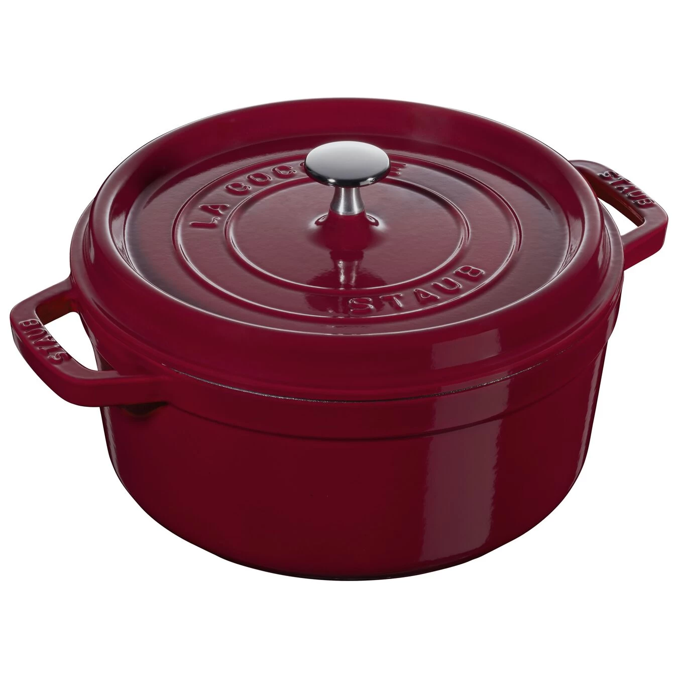 Staub Cocotte 24 Cm, Rund, Bordeaux, Gusseisen 1 Staub Cocotte 24 Cm, Rund, Bordeaux, Gusseisen