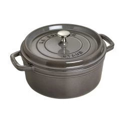 Staub Cocotte 26 Cm, Rund, Graphit-Grau, Gusseisen