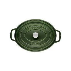Staub Cocotte 31 Cm, Oval, Basilikum-Grün, Gusseisen -Zwilling Store 40509 363 0 2 1