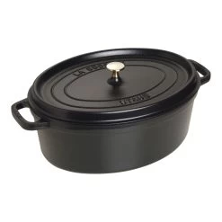 Staub Cocotte 37 Cm, Oval, Schwarz, Gusseisen