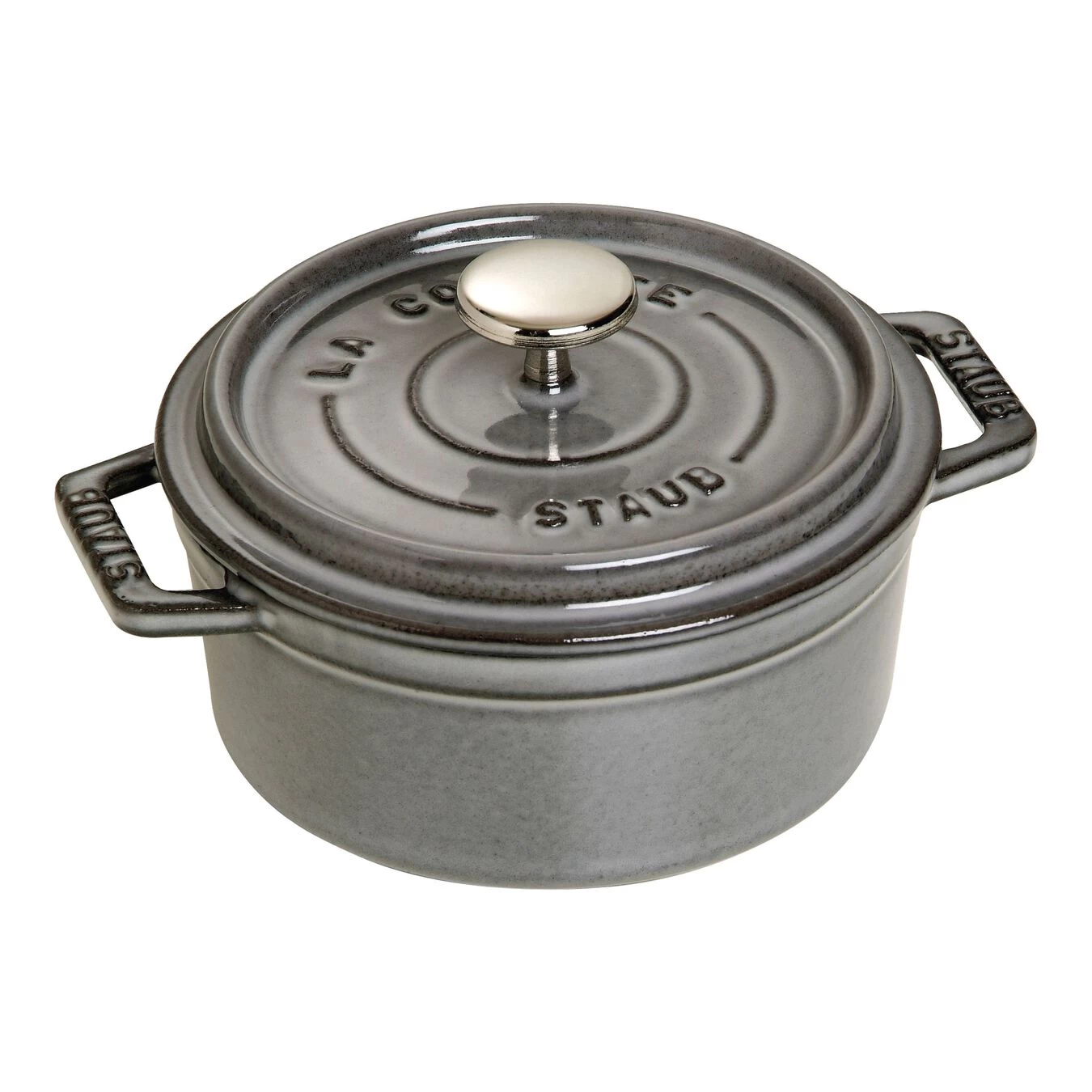 Staub Cocotte 12 Cm, Rund, Graphit-Grau, Gusseisen 1 Staub Cocotte 12 Cm, Rund, Graphit-Grau, Gusseisen