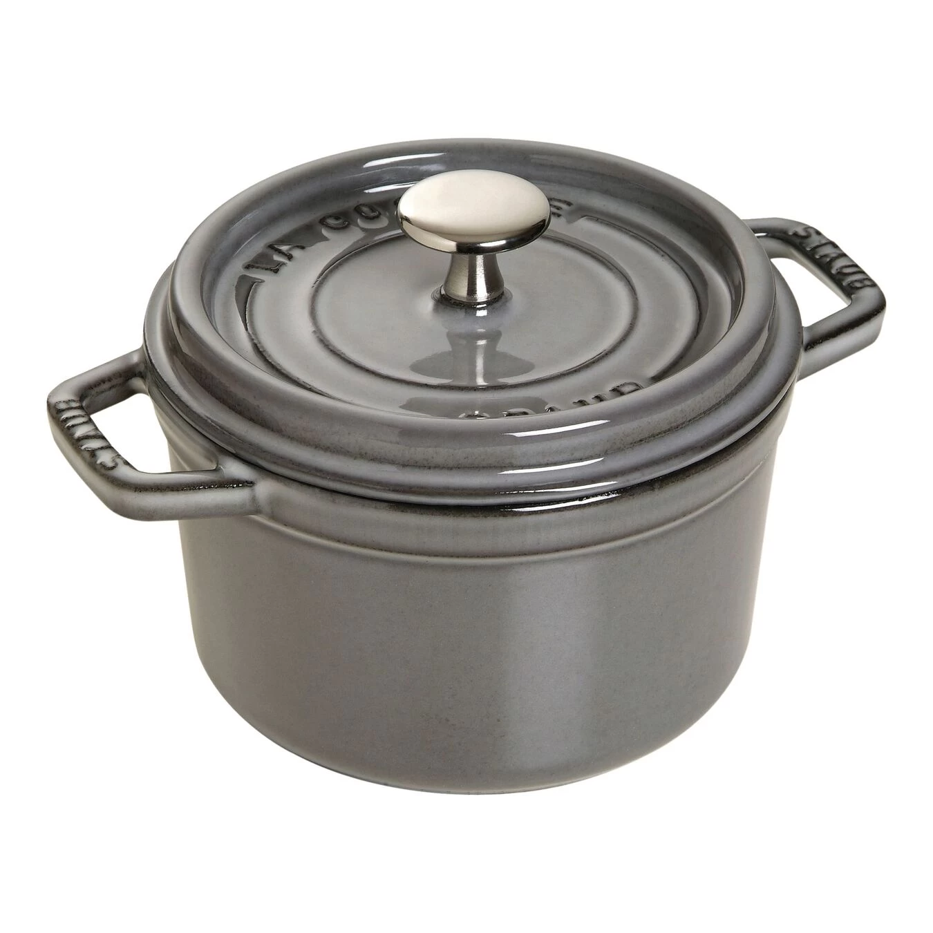 Staub Cocotte 16 Cm, Rund, Graphit-Grau, Gusseisen 1 Staub Cocotte 16 Cm, Rund, Graphit-Grau, Gusseisen