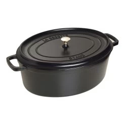 Staub Cocotte 41 Cm, Oval, Schwarz, Gusseisen