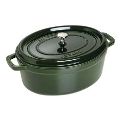 Staub Cocotte 33 Cm, Oval, Basilikum-Grün, Gusseisen