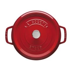 Staub Cocotte 28 Cm, Rund, Kirsch-Rot, Gusseisen -Zwilling Store 40509 835 0 3 1