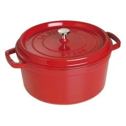 Staub Cocotte 28 Cm, Rund, Kirsch-Rot, Gusseisen