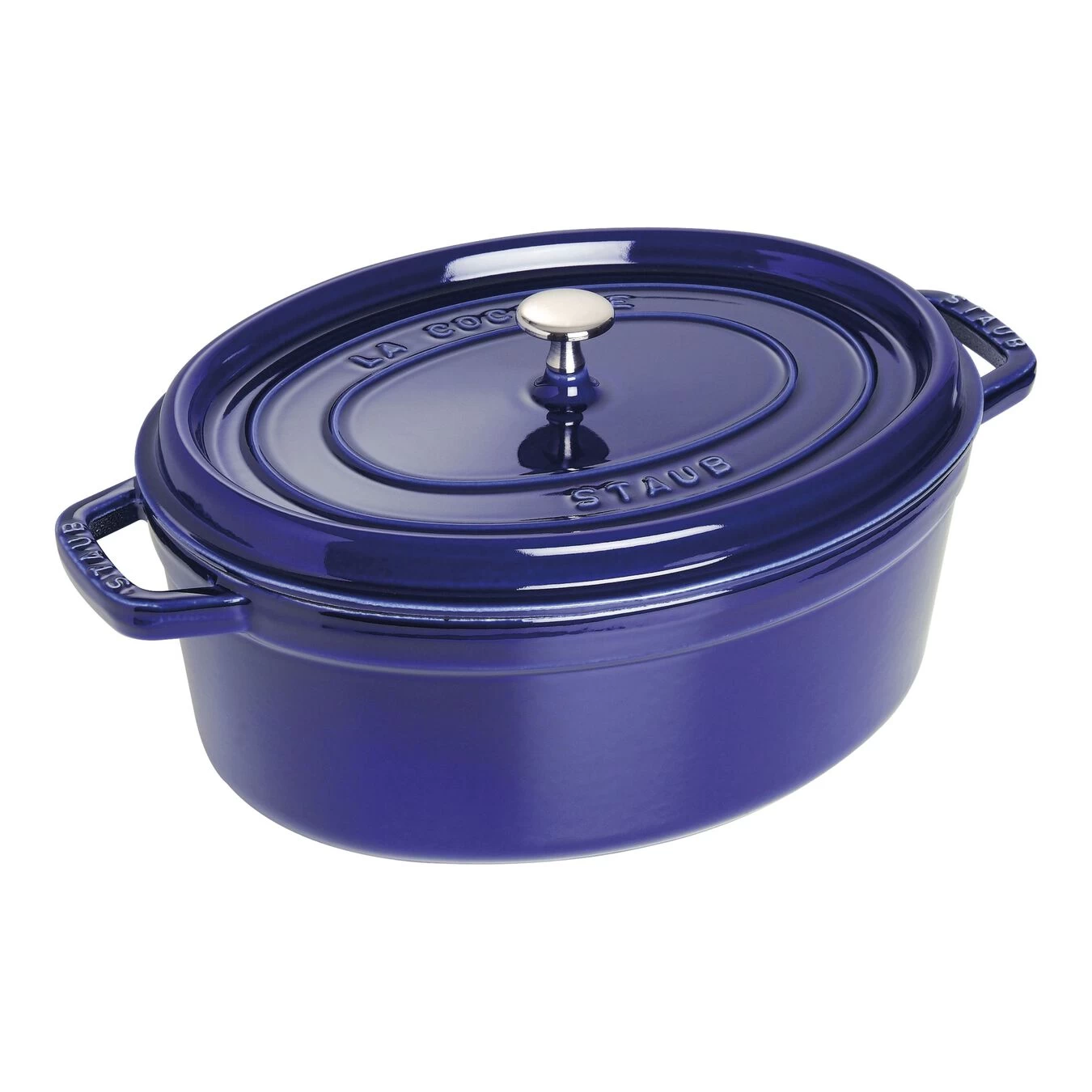 Staub Cocotte 33 Cm, Oval, Dunkelblau, Gusseisen 1 Staub Cocotte 33 Cm, Oval, Dunkelblau, Gusseisen