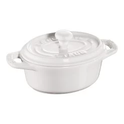 Staub Mini Cocotte 10 Cm, Oval, Reinweiß, Keramik