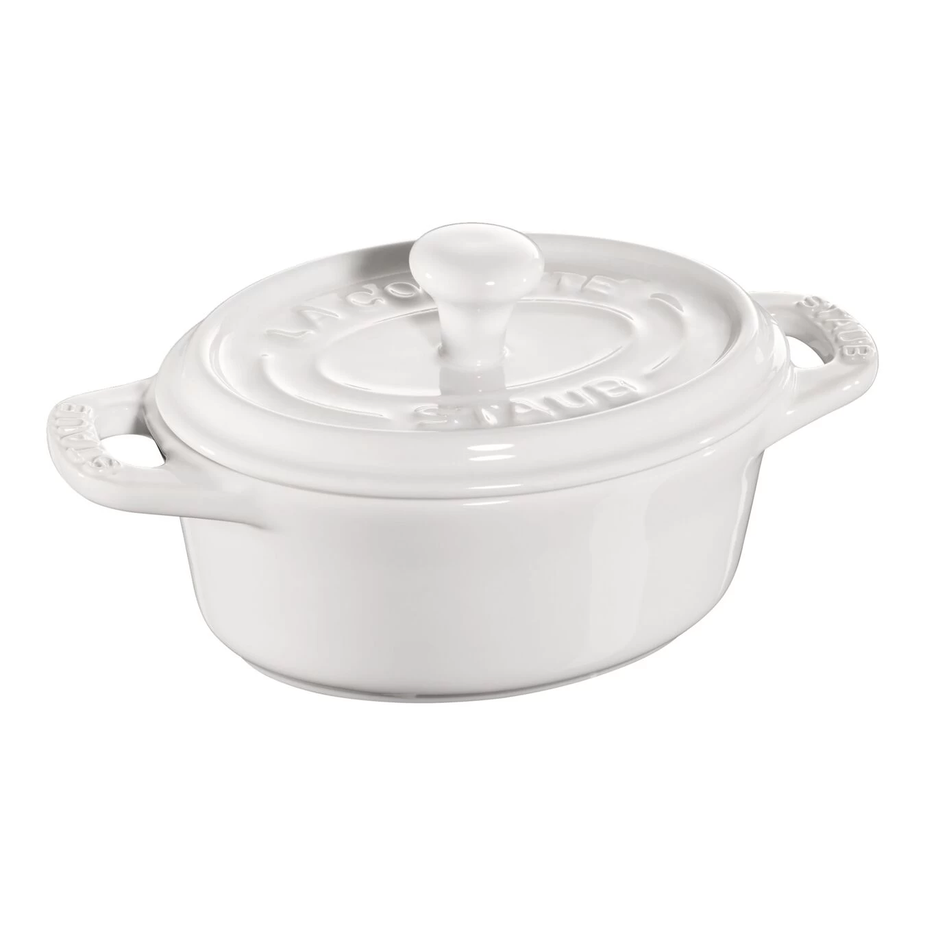 Staub Mini Cocotte 10 Cm, Oval, Reinweiß, Keramik 1 Staub Mini Cocotte 10 Cm, Oval, Reinweiß, Keramik