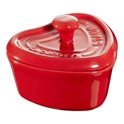 Staub Mini Cocotte 9 Cm, Herz, Kirsch-Rot, Keramik