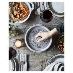 Staub Cocotte 24 Cm, Rund, Graphit-Grau, Gusseisen -Zwilling Store 750030969