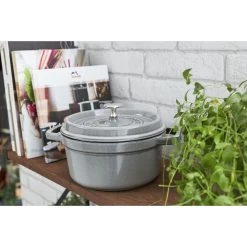 Staub Cocotte 18 Cm, Rund, Graphit-Grau, Gusseisen -Zwilling Store 750032230
