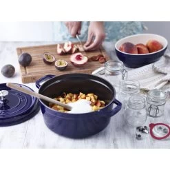Staub Cocotte 24 Cm, Rund, Dunkelblau, Gusseisen -Zwilling Store 750036209